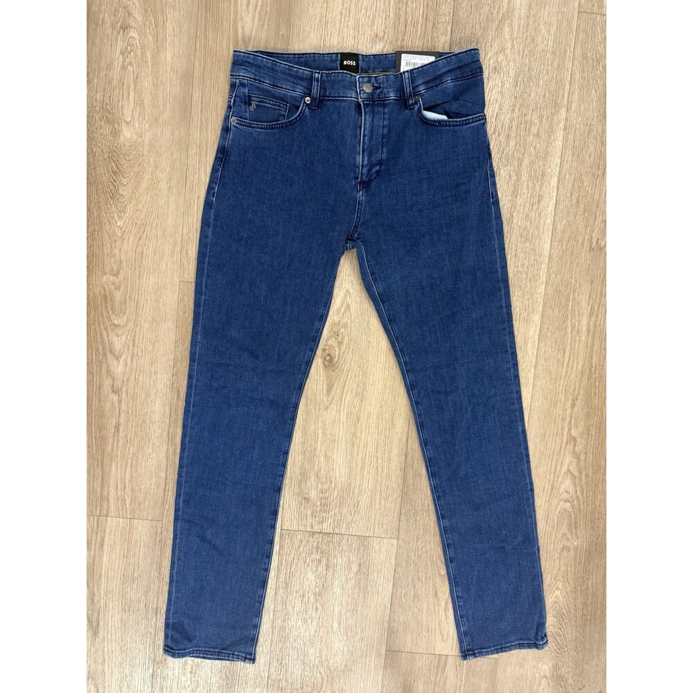 NWT Hugo Boss Men’s Blue Delaware Jeans 32x32 Mens Slim Premium Candiani Denim